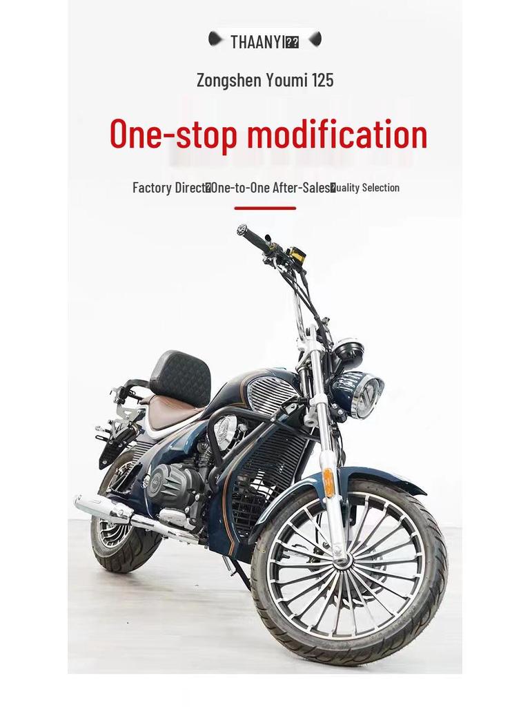 Zongshen Yomi YOMI Crash Bar Bumper, Retro Leather Side Bag, and Folding Backrest for ZS125-5A Motorcycle Accessories