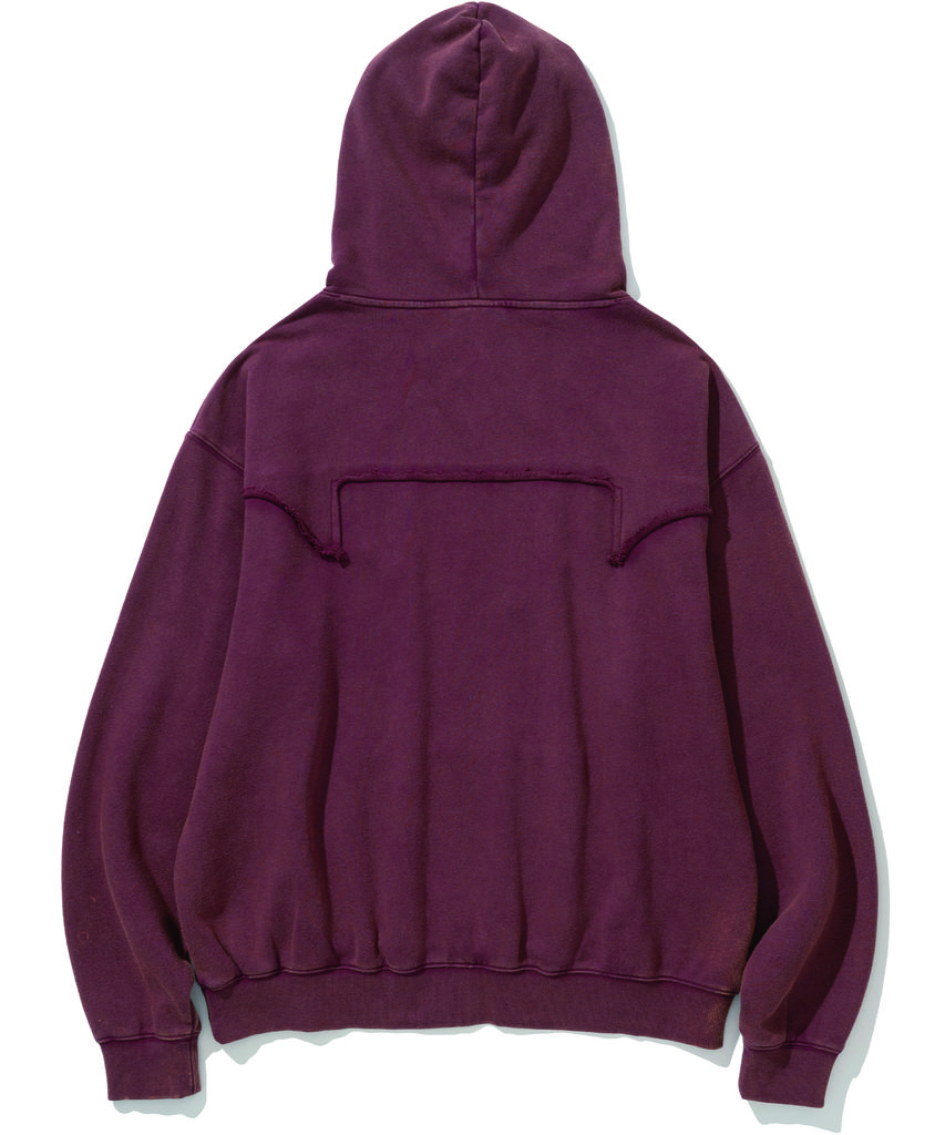 4 Symbol Salt Washing Incision Hood - Wine