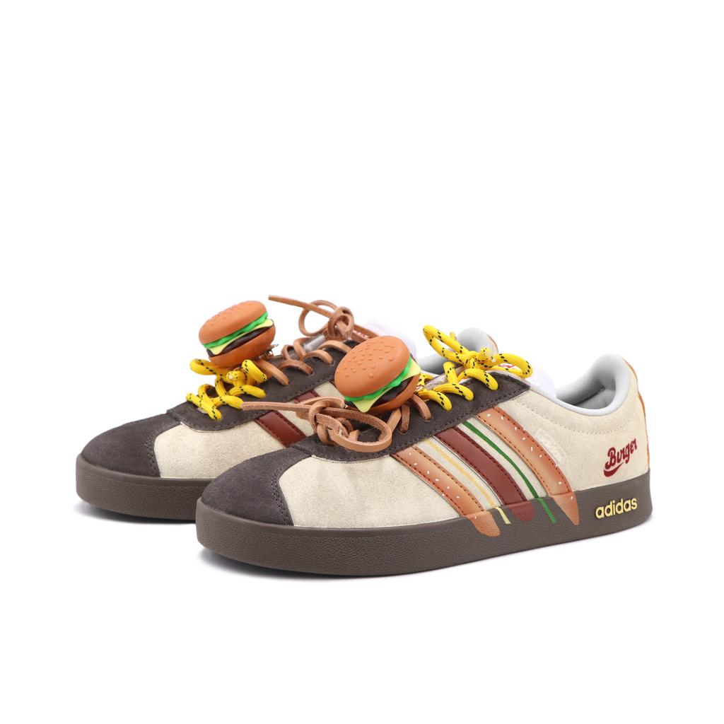 Adidas VL COURT 2.0 Slip Resistant Abrasion Resistant Low top Skateboard Shoes Unisex Yellow Brown HQ1802(Team17-)
