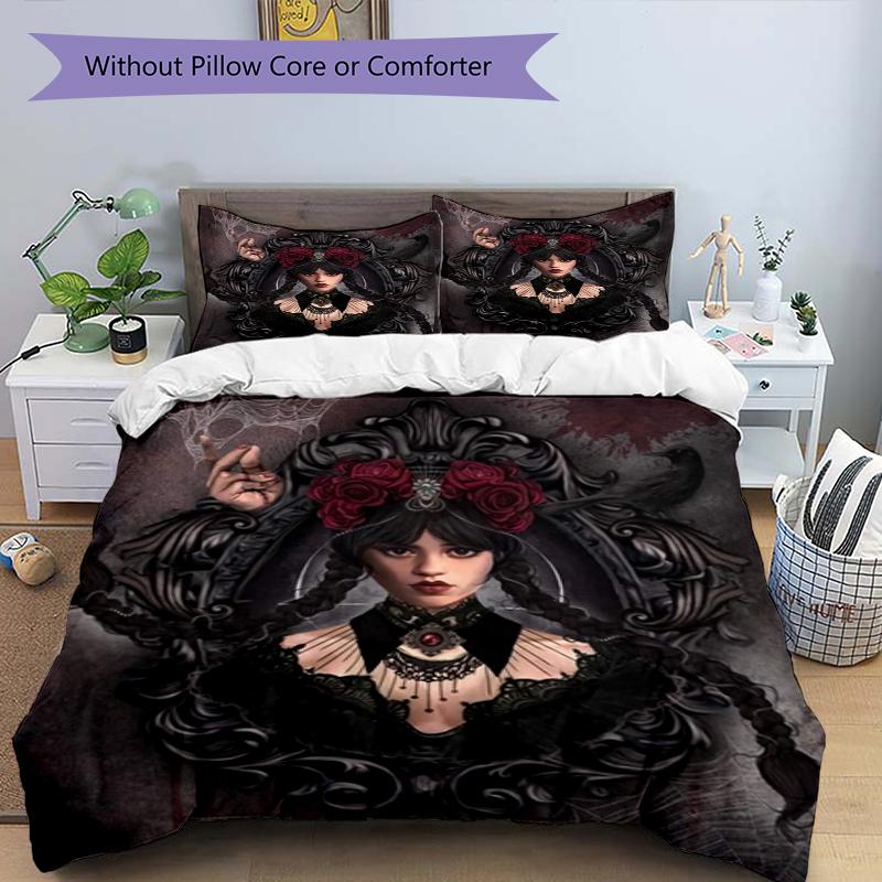 Gothic Portrait Design Bed Bedding Set 1 Duvet Cover + 2 Pillowcases Soft Breathable Household Bed Linens