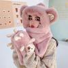 Fashion Thickened Hat Scarf Gloves Set Cute Bear Ear Winter Warm Ear Protection Cap Fleece-lined and Thickened Hat Outdoor