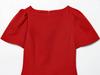 Winter Pleated One-Shoulder Short-Sleeve Pocket Dress for Women 