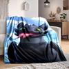 1Pc Cute Black Dragon Out Tongue Flannel Fleece Blanket Soft Warm Throw Blanket For Sofa Bed Couch Home Decor Travel Nap Blanket Xmas Gift Q1679