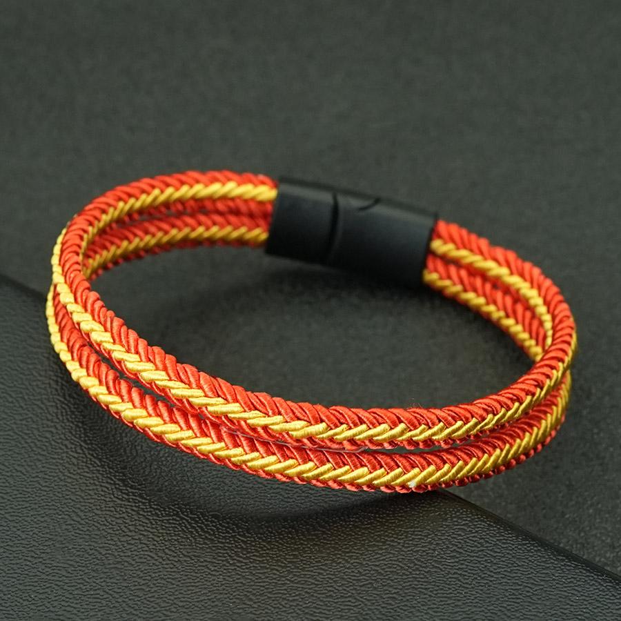 Noter Grade A Ethnic Fabric String Bracelet For Men Double Layer 6 Colors Available Sports Sweat Absorbent Braslet Bangle Hombre