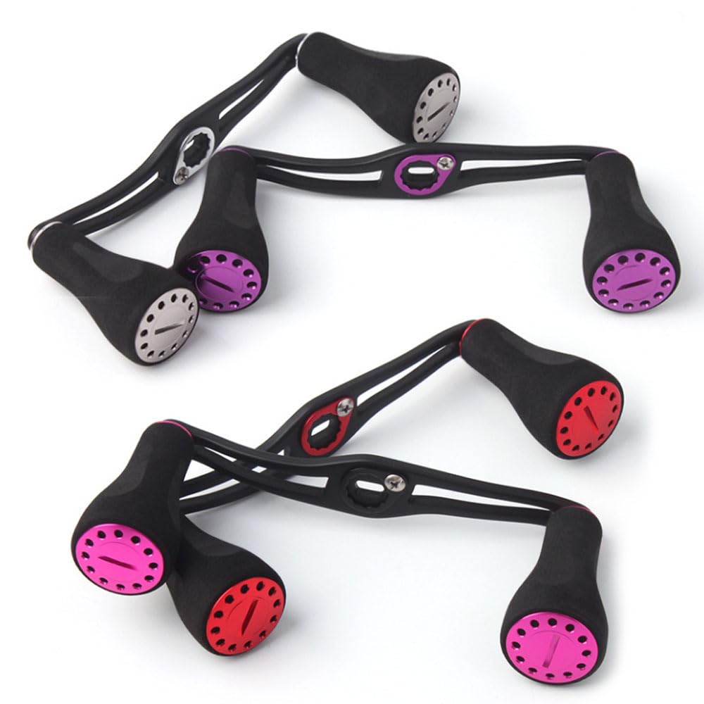 VISPREA EVA Aluminum Alloy Handle Knob for Shimano Baitcasting and Abu 120mm Overall 110mm Center Crank Custom Replacement yu429 Reels, Daiwa, Garcia,