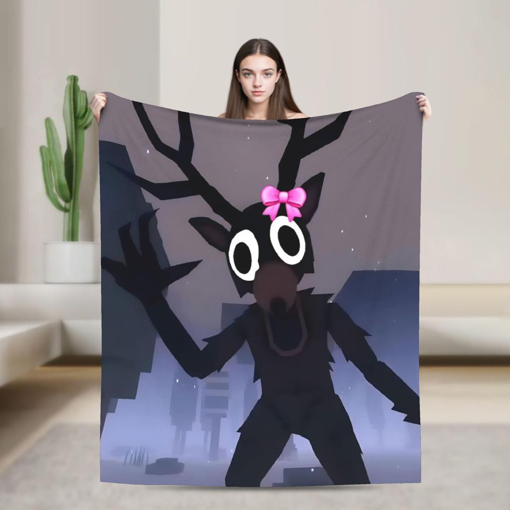 9-9 Nights in the Forest Blankets Deer Game Flannel Funny Soft Throw Blanket for Home Textile Decor