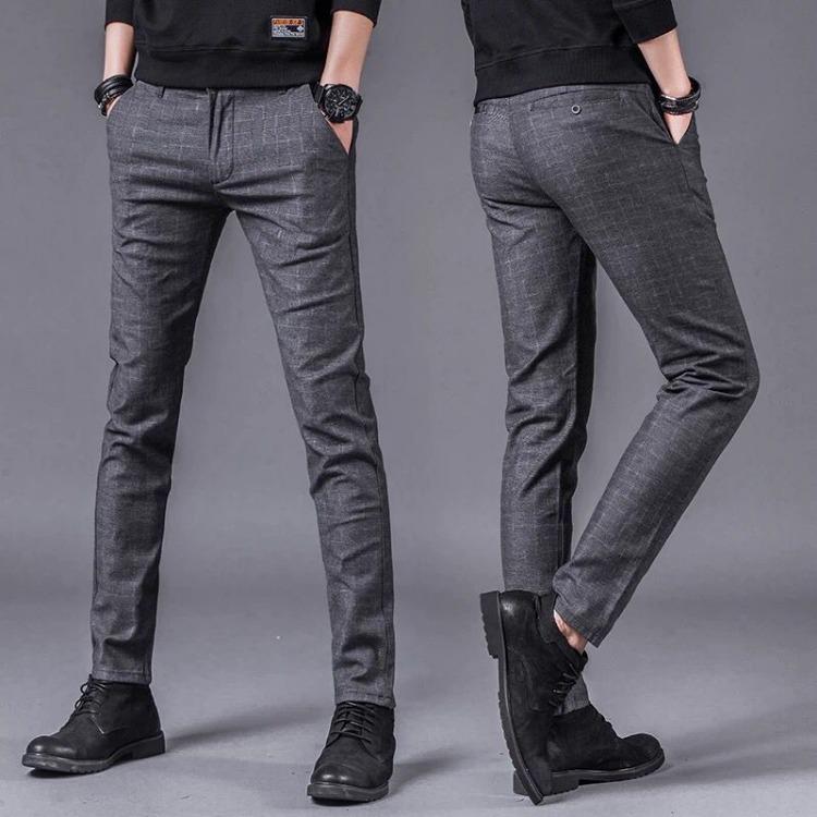 Men's Fashionable Autumn Casual Korean Elastic Pants Trendy Straight Leg Versatile Brushed