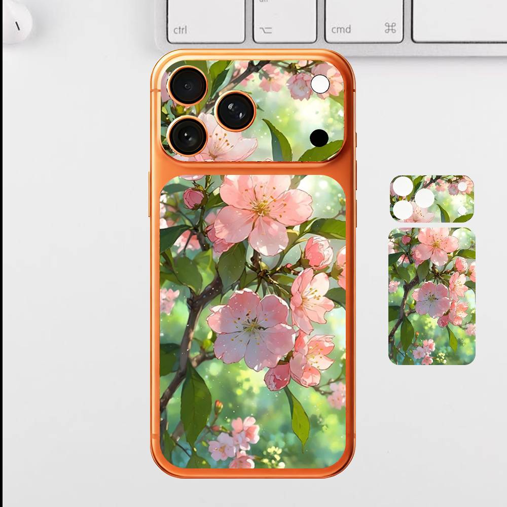 

Сезонные Цветы Наклейка на Заднюю Крышку Защитная Наклейка Для Iphone 17 Pro Max Стикер-Кожа Задние Защитные Декоративные Наклейки iPhone17promax