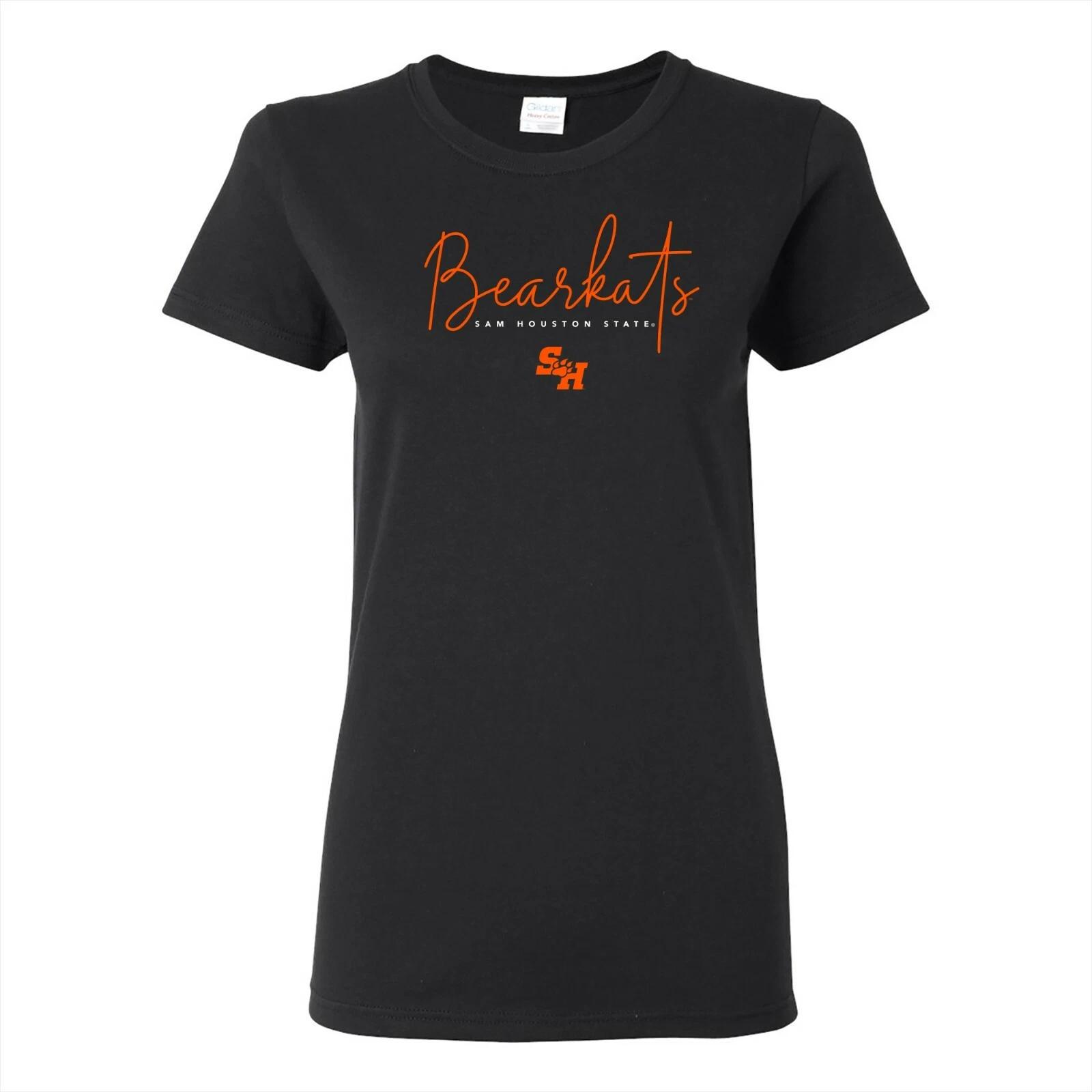Sam Houston State Bearkats Thin Script Womens T-Shirt - Black 3XL
