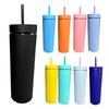 500ml Skinny Tumbler with Lid And Straw Double Wall Sippy Cup BPA-Free Tumblers