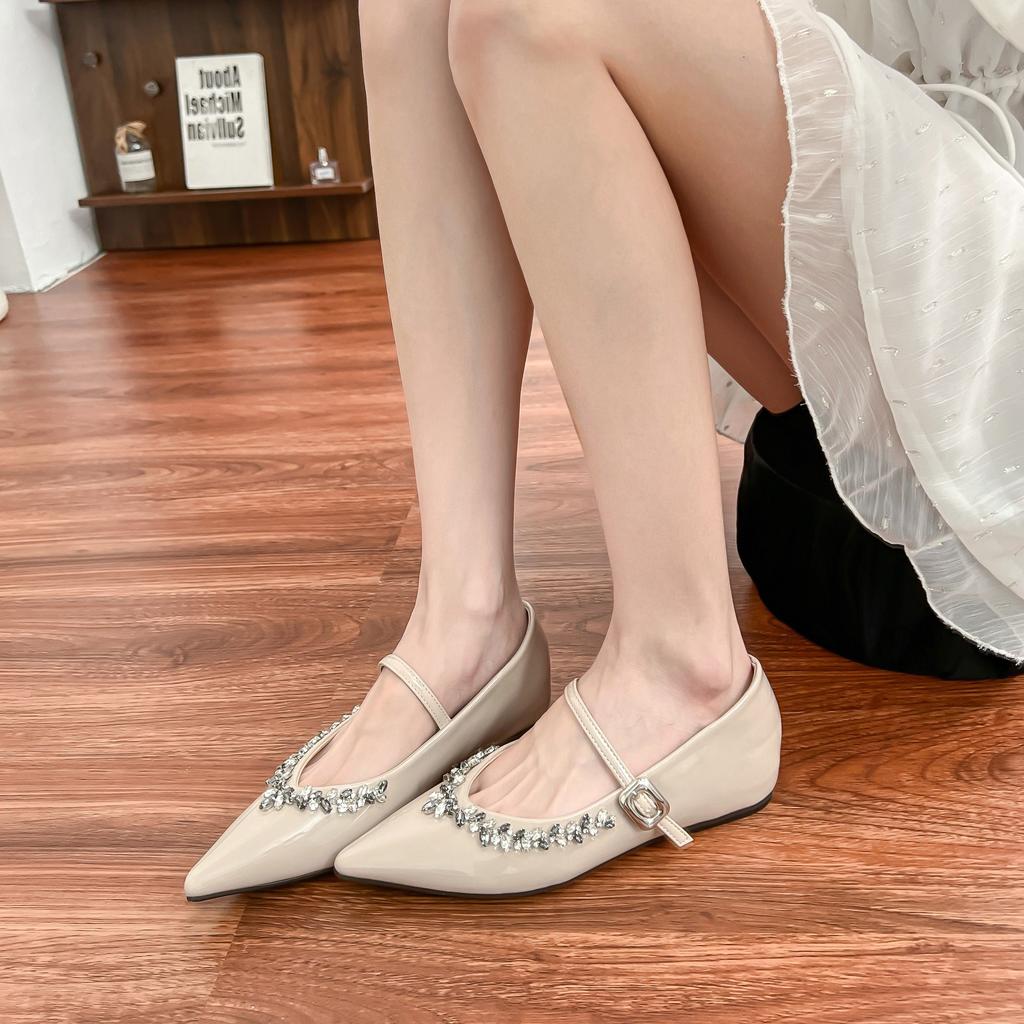 Grape Mother Summer New Shallow Single Shoes Women's Fashion Outer Wear Advanced Sense Pointed French Light Luxury Flat Shoes Women