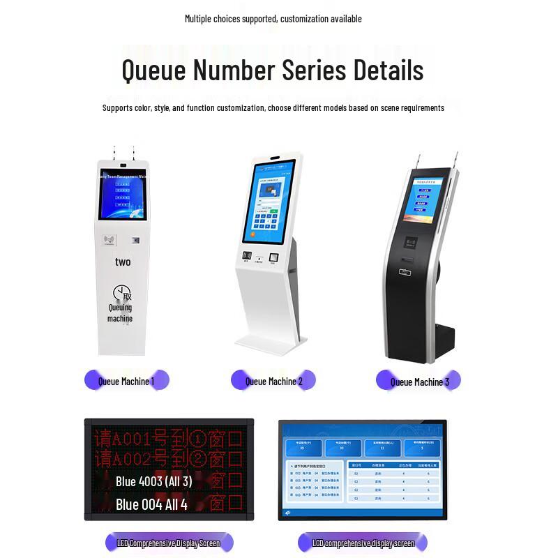 Self-Service Touchscreen Queuing Kiosk CN Plug (adapter Included)