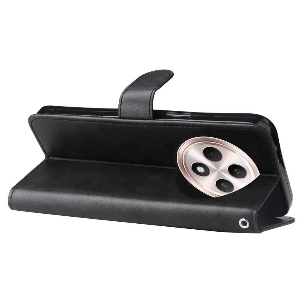 For Oppo Reno12 F 4G Case Zipper Wallet Calf Texture PU Leather Phone Cover