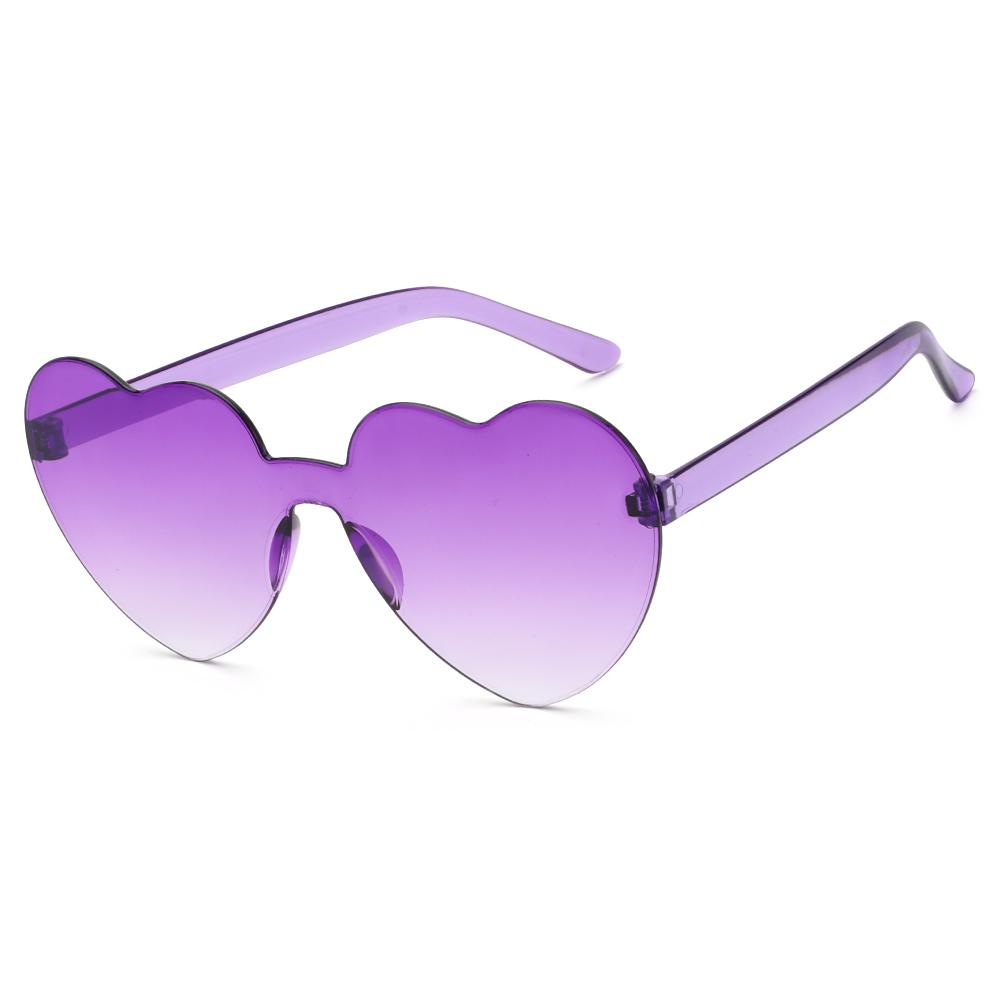 

Costume Candy Color Eyewear Transparent Heart Sunglasses Sunglasses For Women Rimless Heart Glasses