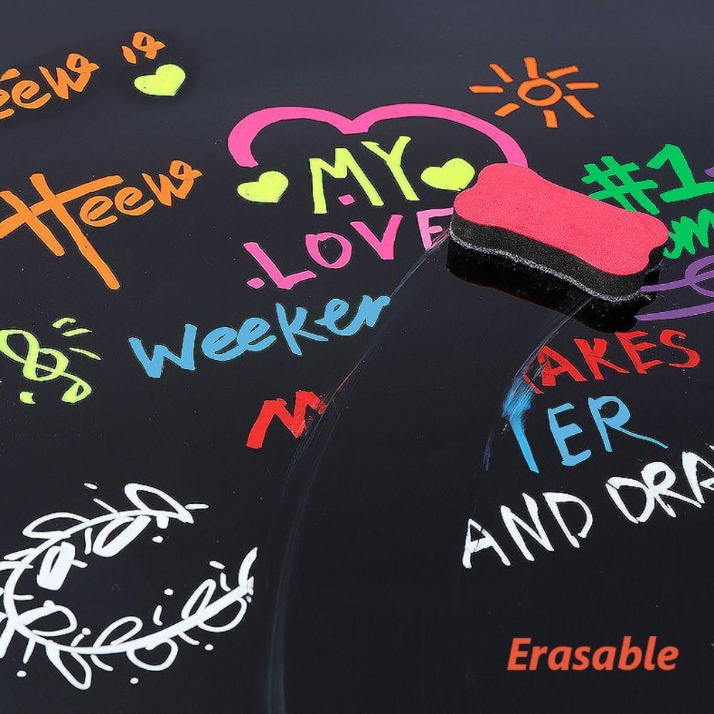 LED Writing Board Whiteboard Pen Multi Colored Highlighters Dust Free Liquid Chalk Marker Pen