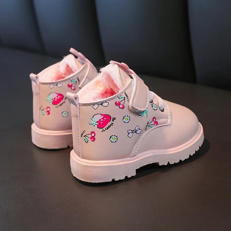 Fashion Zapatos NiñaKid Snow Boot Winter Boot Girl Princess shoe Soft Soled Walking Shoe Baby Ankle Boots Fashion Leather Boot Kid Shoe