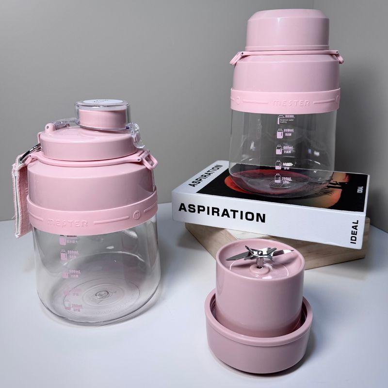 

Wireless Portable Juicer For Home Rechargeable Multi-Functional Small Large Capacity Juicer Cup Squeeze Milkshake Fruit Juice Pink + portable rope + strap + straw