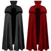 Men's Medieval Cloak with Stand-Up Collar and Frog Button for Christmas and Halloween Performances