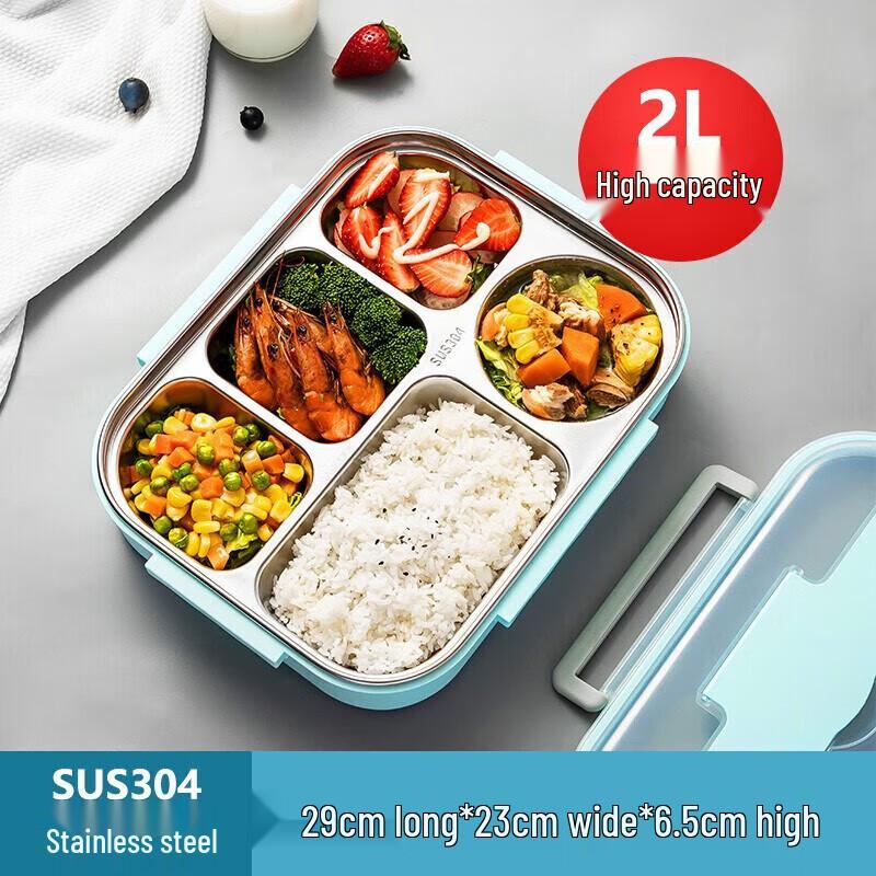 Minimalistische 5-Fächer-Lunchbox aus 304 Edelstahl