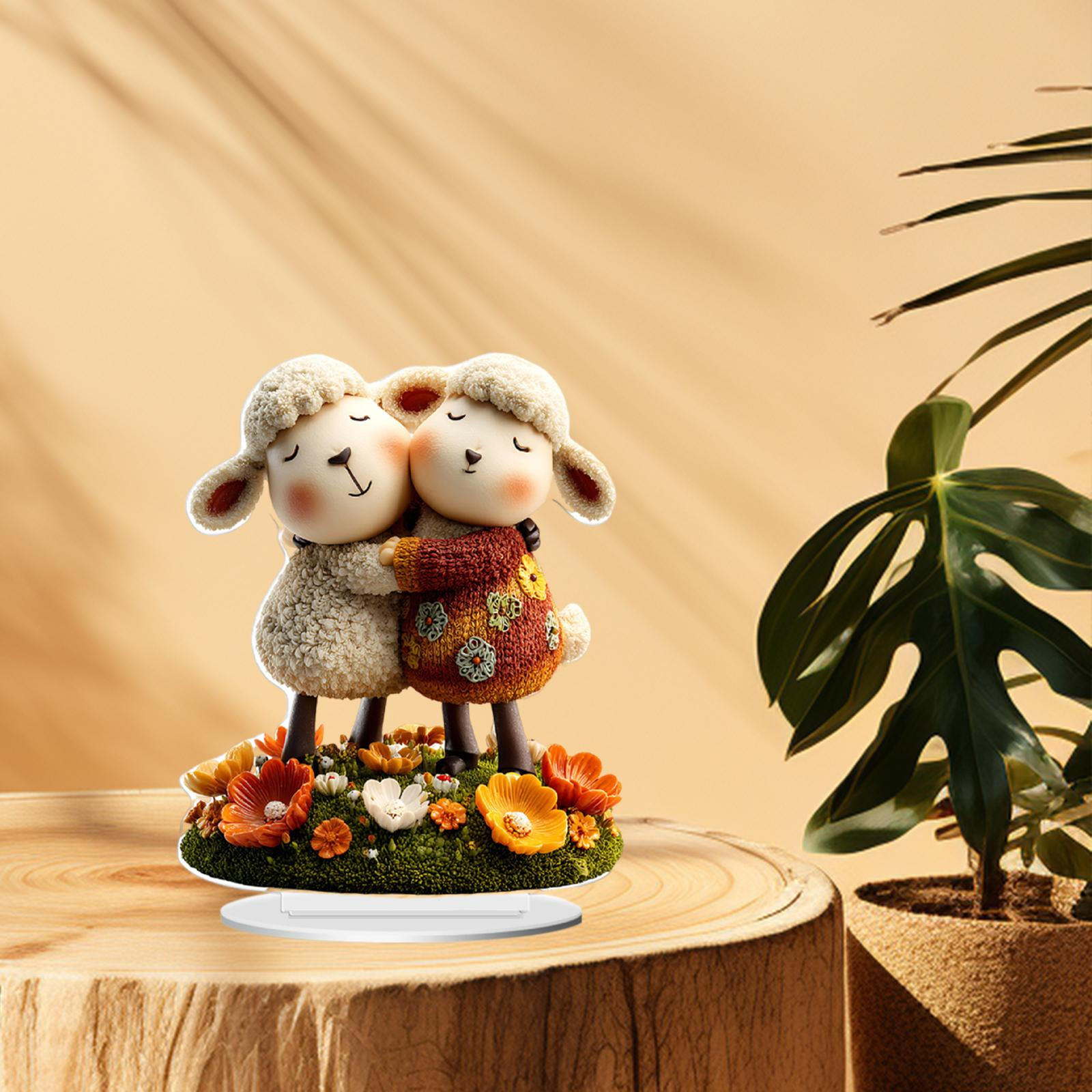 

2D Овцы Декор Акриловый Стол Украшение Плоский Настольный Плакат Для Кухни Style B