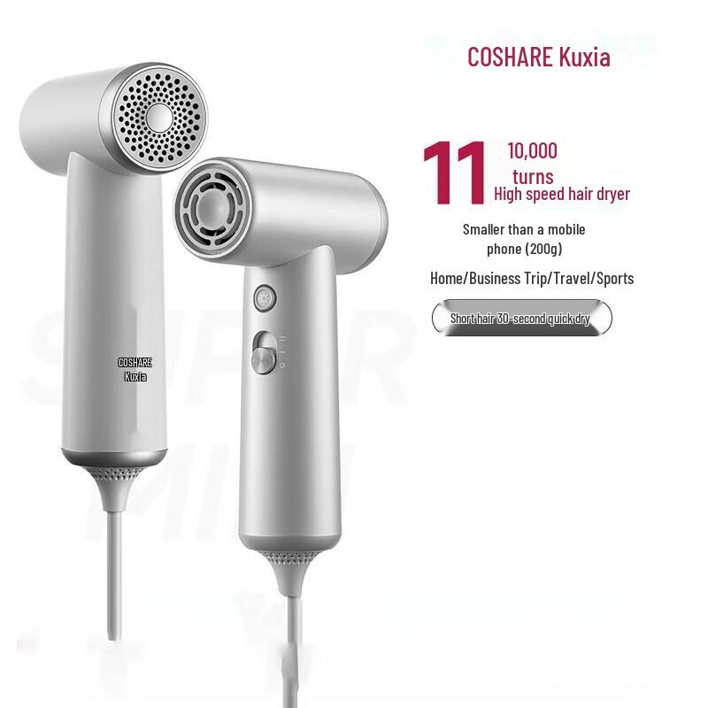 COSHARE Mini High-Speed Portable Hair Dryer CN plug (adapter included)