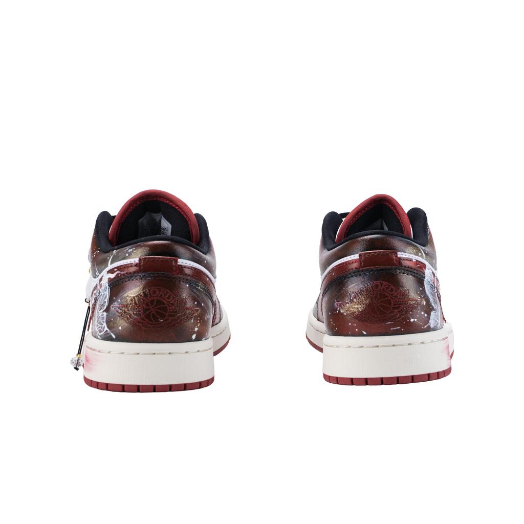 Jordan Air Jordan 1 Cinnabar Butterfly Dream Breathable Low Top Vintage Basketball Shoes Women's White Red Gold DC0774-160(Team836-)