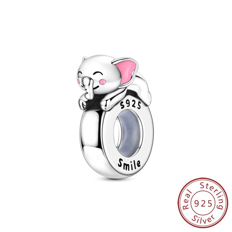 925 Silver Teddy Poodle Dog Cat Charms Beads Pendant Universal Buckle Fit Bracelet DIY Jewelry Gift