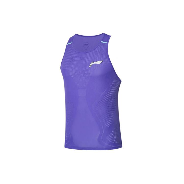 Коллекция Li Ning для бега Мужской топ-майка для бега Флуоресцентный фиолетовый AAYR349-2 XXXL