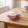 5xPortable Fruit Lunch Box for Students, Transparent Divided Food Container with Lid Picnics and