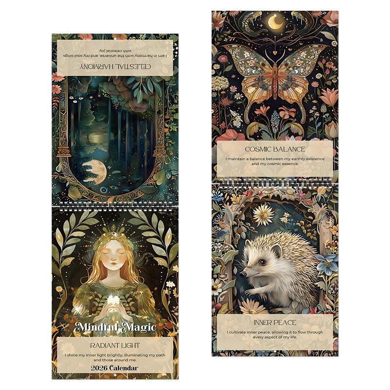 

Календарь Mindful Magic 2026 Темный Ветер Настольный Календарь Декоративный Настенный Календарь 1PCS
