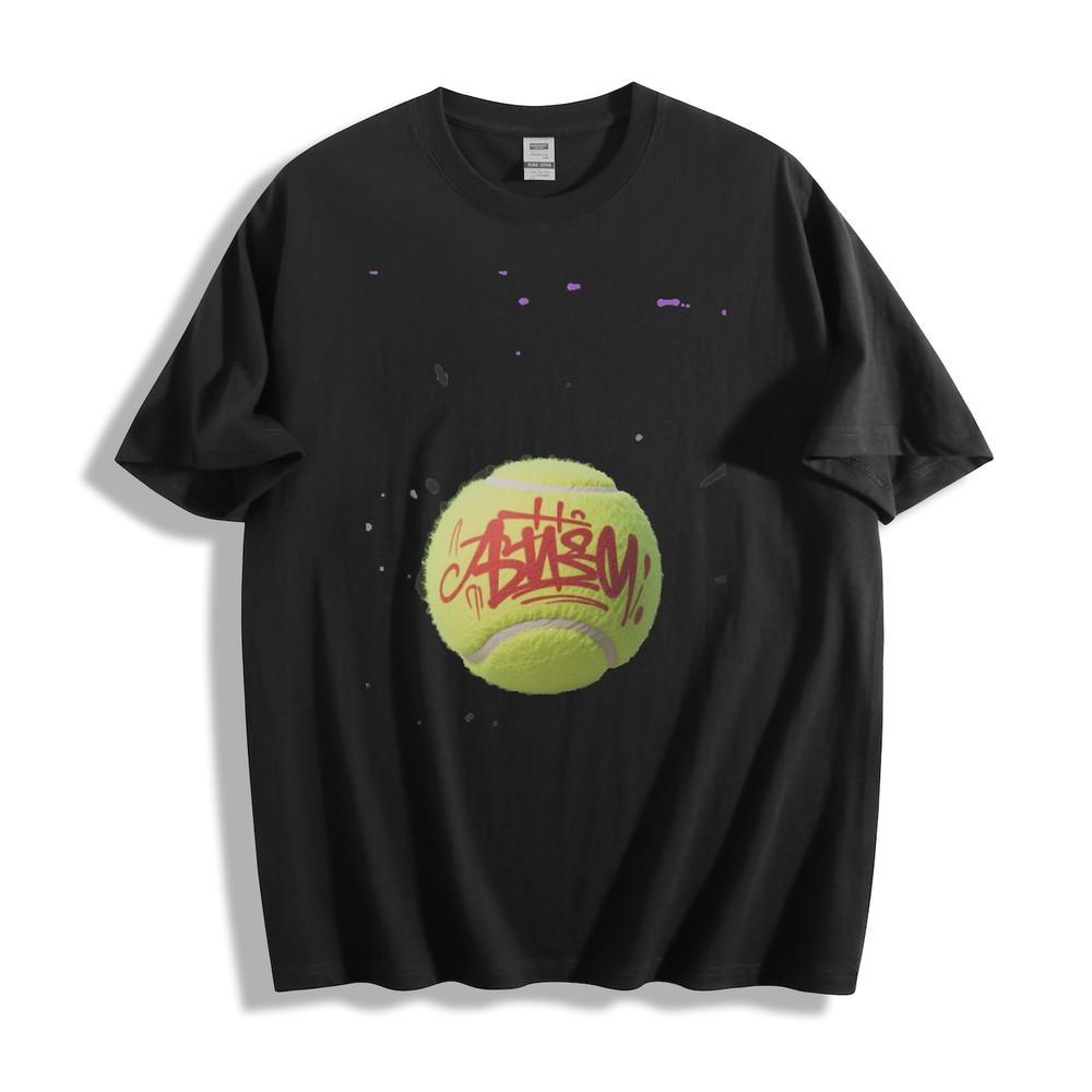 

Graffiti Red Text Tennis Ball Graphic T-Shirt M