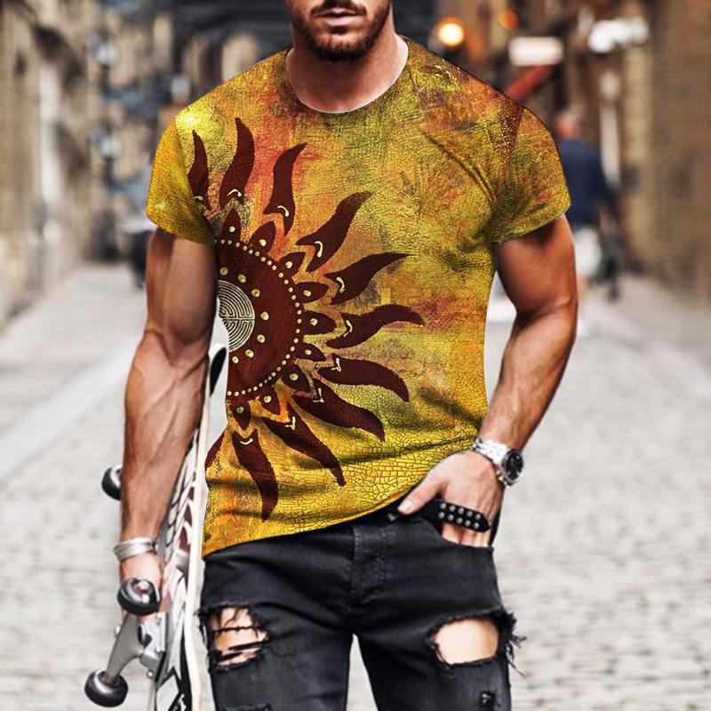 Мужская футболка с принтом в виде подсолнуха 3D Digital Printed — фото 10