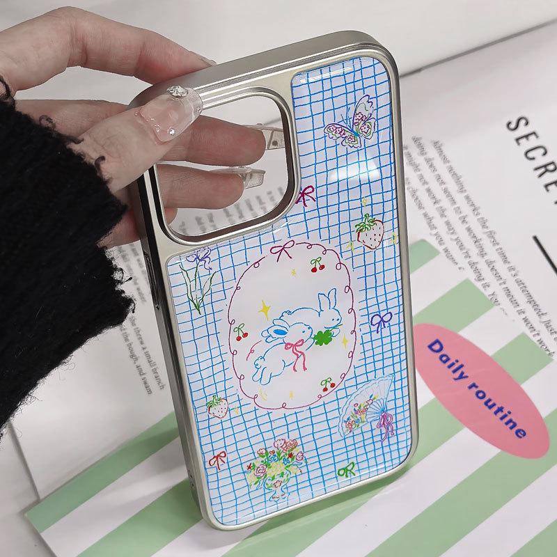 Zhitai iPhone 16 Case: Electroplated Silver Edge, Drip Glue Design, Compatible with iPhone 14 Pro and Huawei P70.