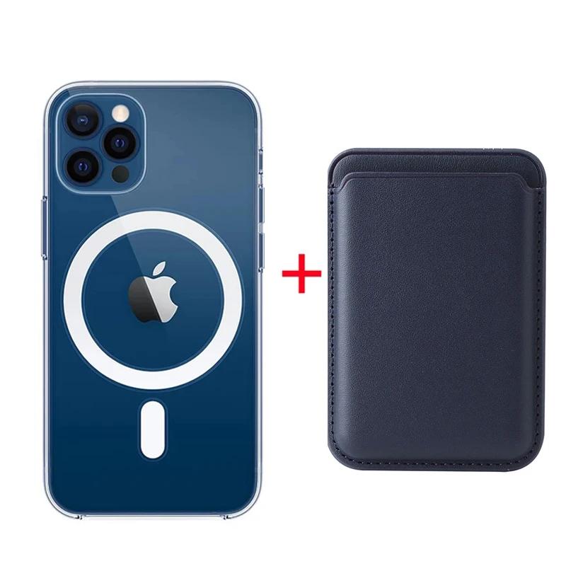 Strong Magnetic Card Holder Wallet Macsafe Case For For Iphone 16 1 14 13 12 Mini 11 Pro Max 7 8 X XS Mag Safe Clear Cover