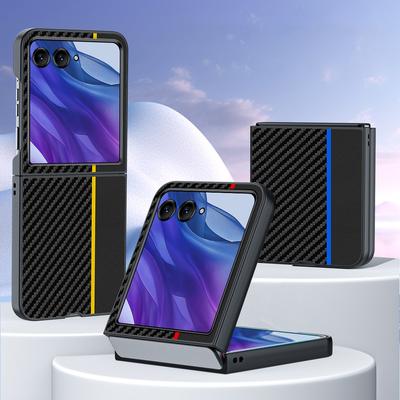 For Motorola Razr 50 Ultra 5G Case Carbon Fiber Texture Anti-Drop PC Phone Cover