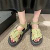 Platform sandals women's 2025 new versatile casual cool slippers women's summer soft-soled woven Roman sandals