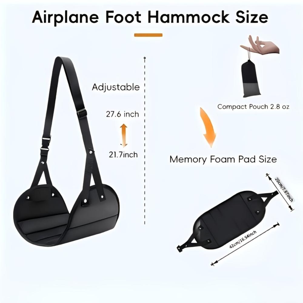 Adjustable Foot‑Rest Strap for Airplane & High‑Speed Train, Portable Foot Hammock, Long‑Journey Travel Essential Accessory