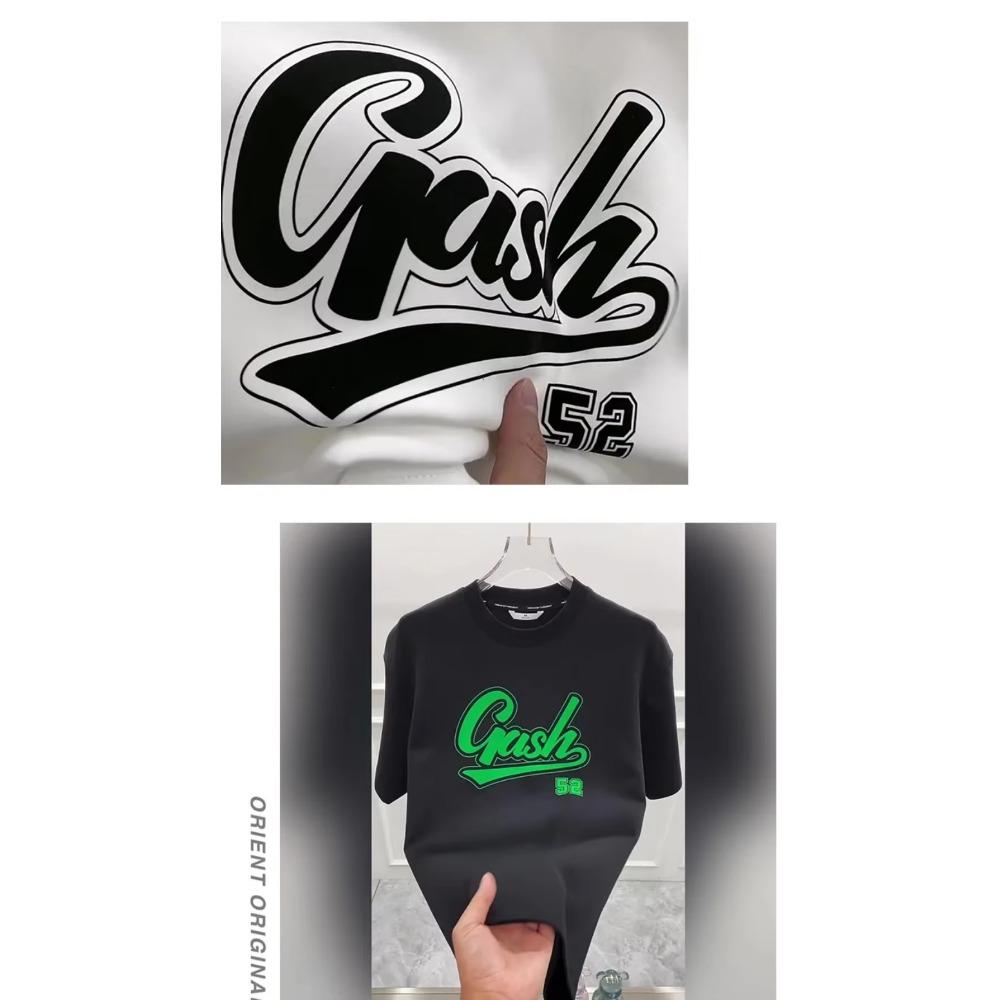 Sommermode Schweres Retro-T-Shirt für Herren mit englischen Buchstaben, 100 % Baumwolle, bedruckt, Rundhalsausschnitt, hochwertiges Casual Fitness Street