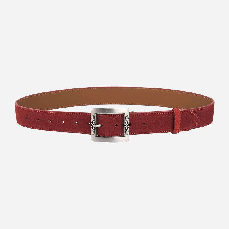 Ew Fashion Trend Pin Buckle Belt Simple Casual Versatile Real Cowhide Belt Eans Decoration