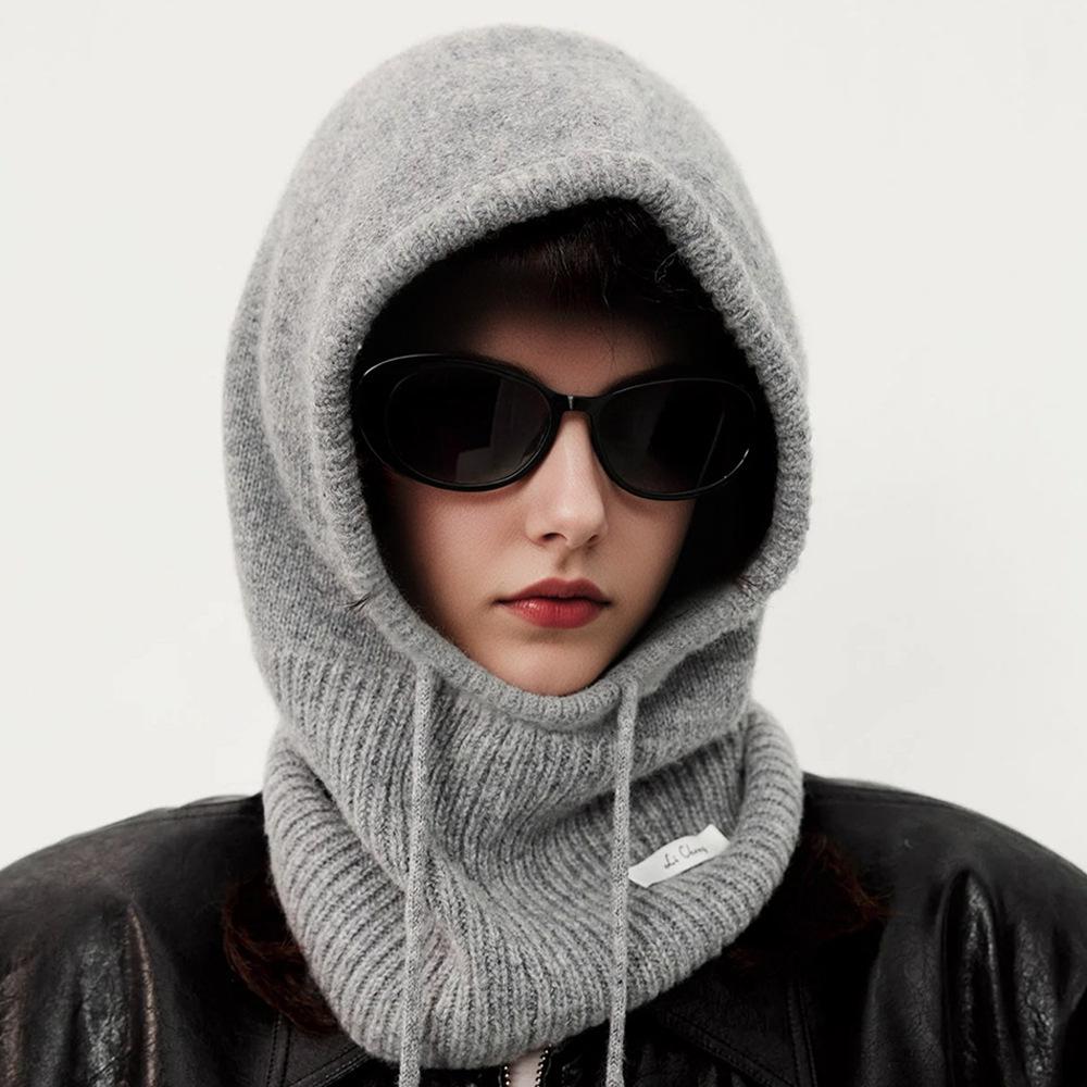 Autumn and Winter Men and Women Knitted Hats for Cervical Vertebrae Neck Scarf  Ears  Thickened and Warm