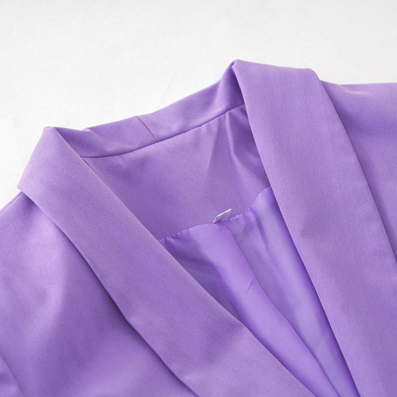 Women's Autumn Winter Solid Color Long Sleeve Casual Button Temperament Commuter Blazer Suit