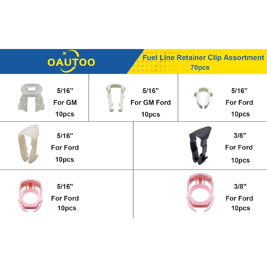 OAUTOO 70Pcs Fuel Line Retainer Clip Assortment For Ford GM