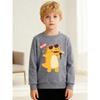 European Sizes Kids' Stylish Sweatshirt, Round Neck Pullover for , Featuring a Singing Dinosaur Print, Suitable for Casual Wear And Outdoor Activities
