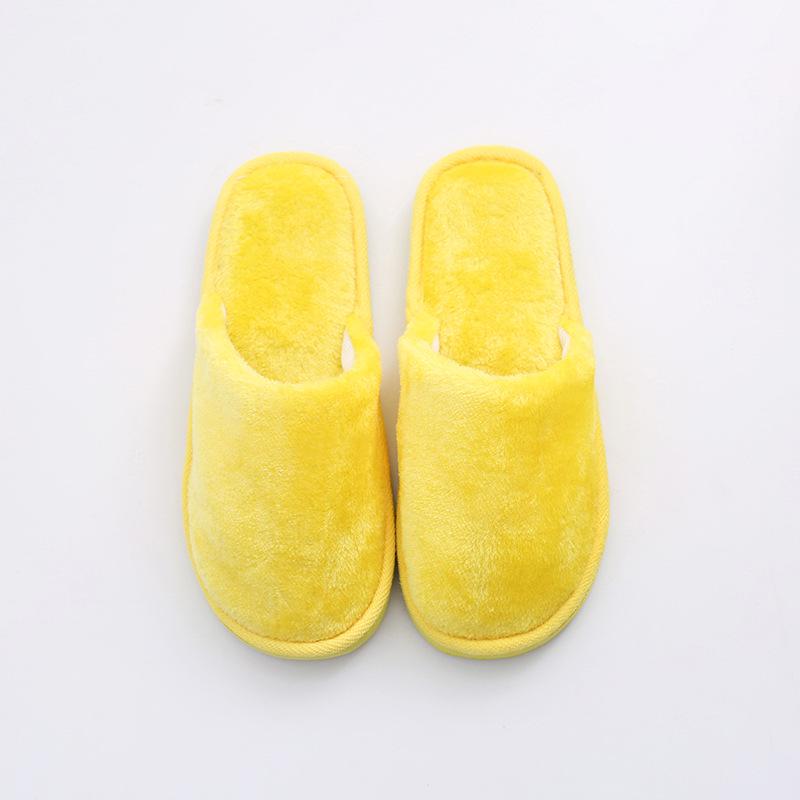 Long Plush Indoor Home Autumn Winter Wood Floor Warm Cotton Slippers Unisex Couples