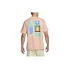 Men's Nike Loose Logo Geometry Pattern Printing Sports Short Sleeve Orange Pink T-Shirt DQ1859-800