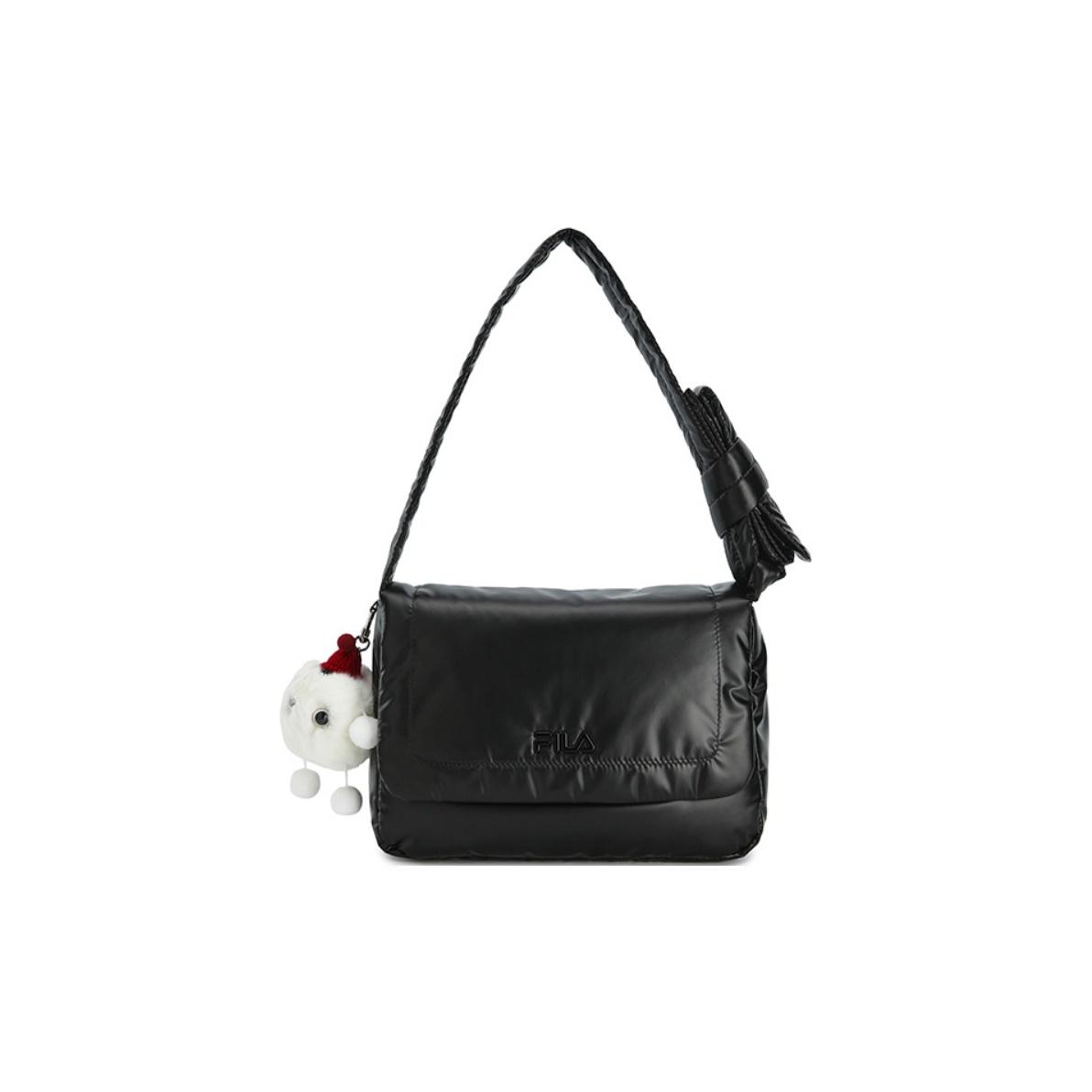 

FILA Original Fufu Cloud Bag Fashion Simple Personality Trendy Flap Retro Casual Lightweight Travel Commuting Daily Versatile F13W549165FBK Jet Black