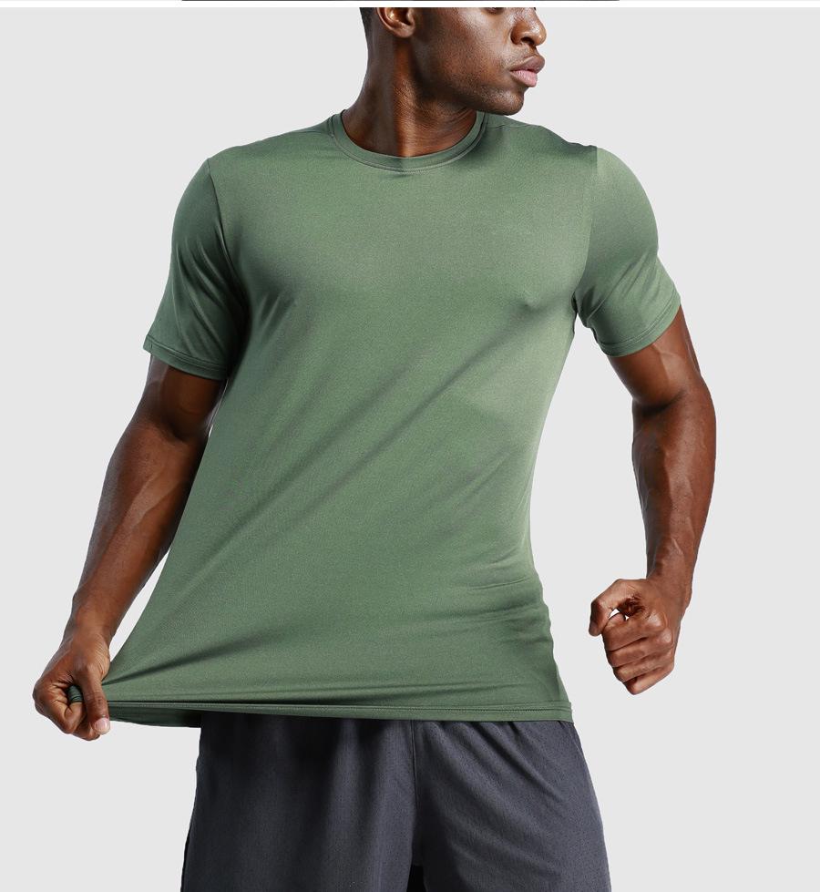 Men's Quick-Dry Ice Silk Running T-Shirt - Solid Color, Short Sleeve, Breathable, Loose Fit