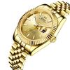 BUREI Men's Automatic Mechanical Watch, Waterproof, Analog, Popular for Business, Date Display, Gold, Stylish, Simple, Luminous Watch