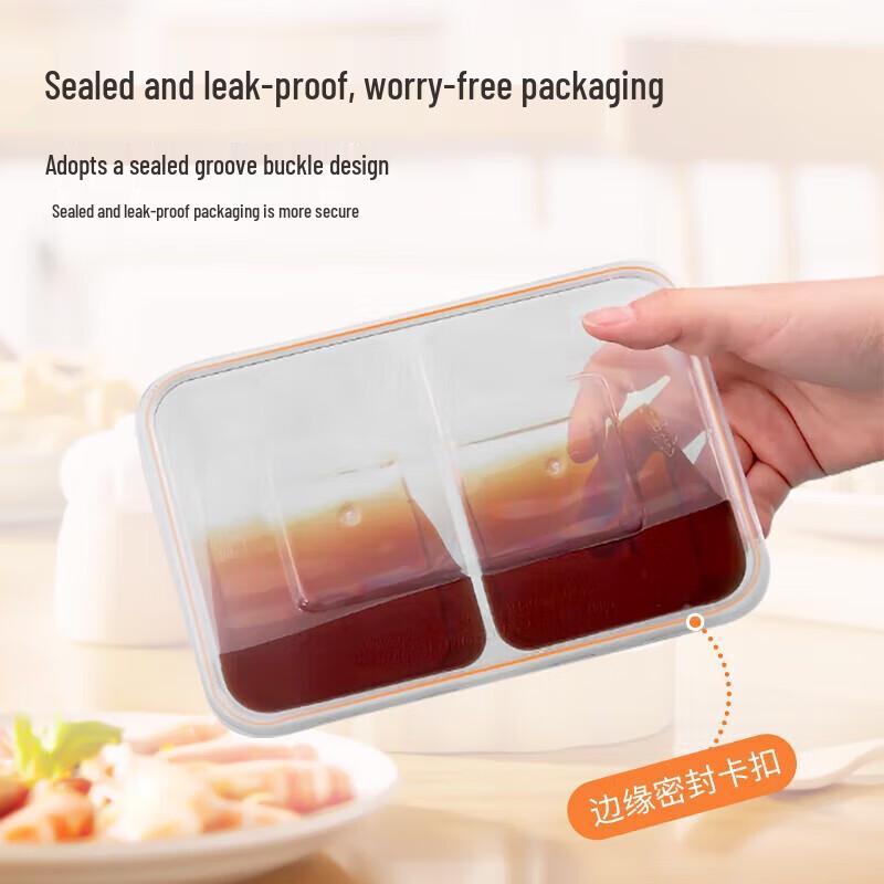 Disposable Plastic 650ml Double-Compartment Meal Box