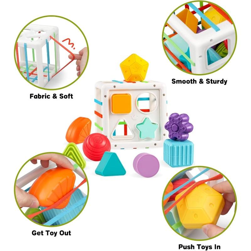 Montessori Toys Shape Sorter Baby Toys Birthday Gift Infant Toddler Toy Sensory Blocks Developmental Learning Fine Motor Skill